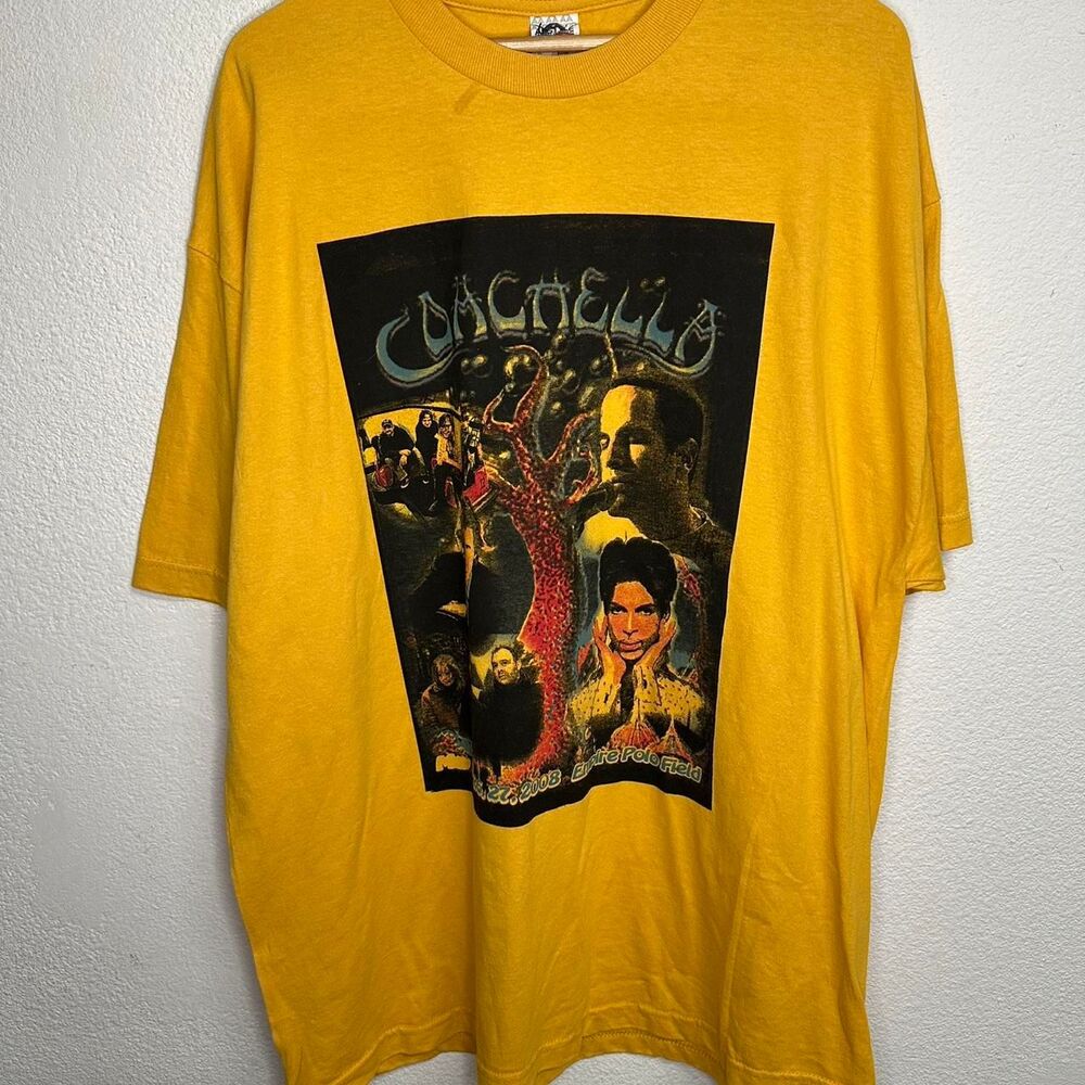 Yellow Coachella 2008 Coachella rap tee design